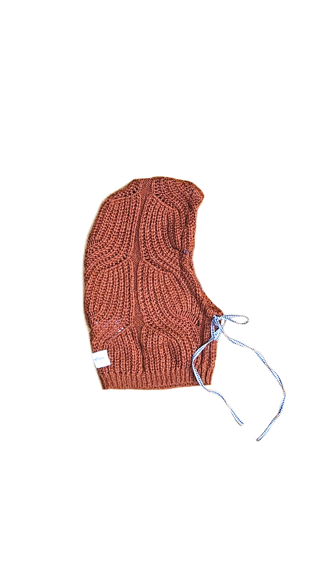 Cagoule terracotta - cordon vichy noir et blanc