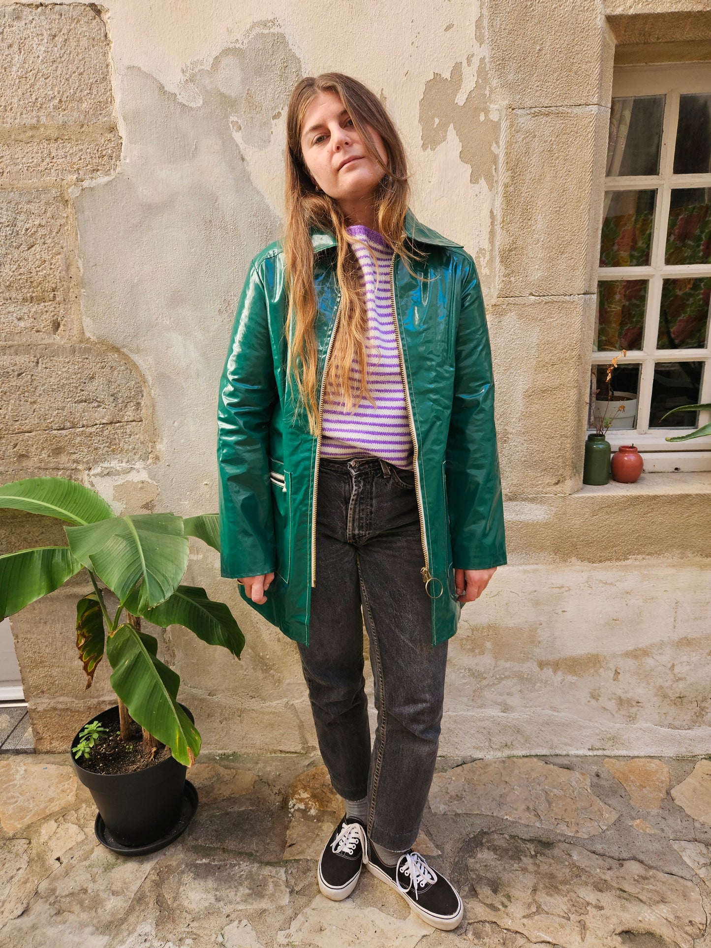 Manteau coton enduit