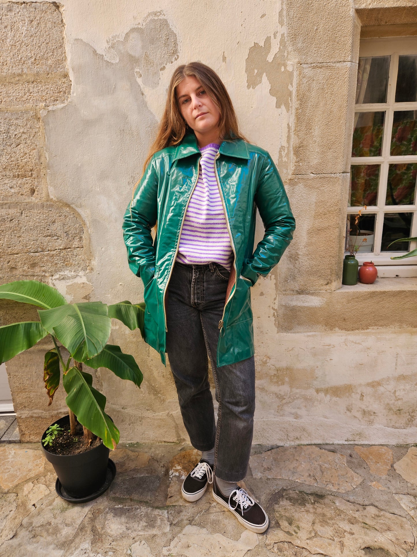 Manteau coton enduit