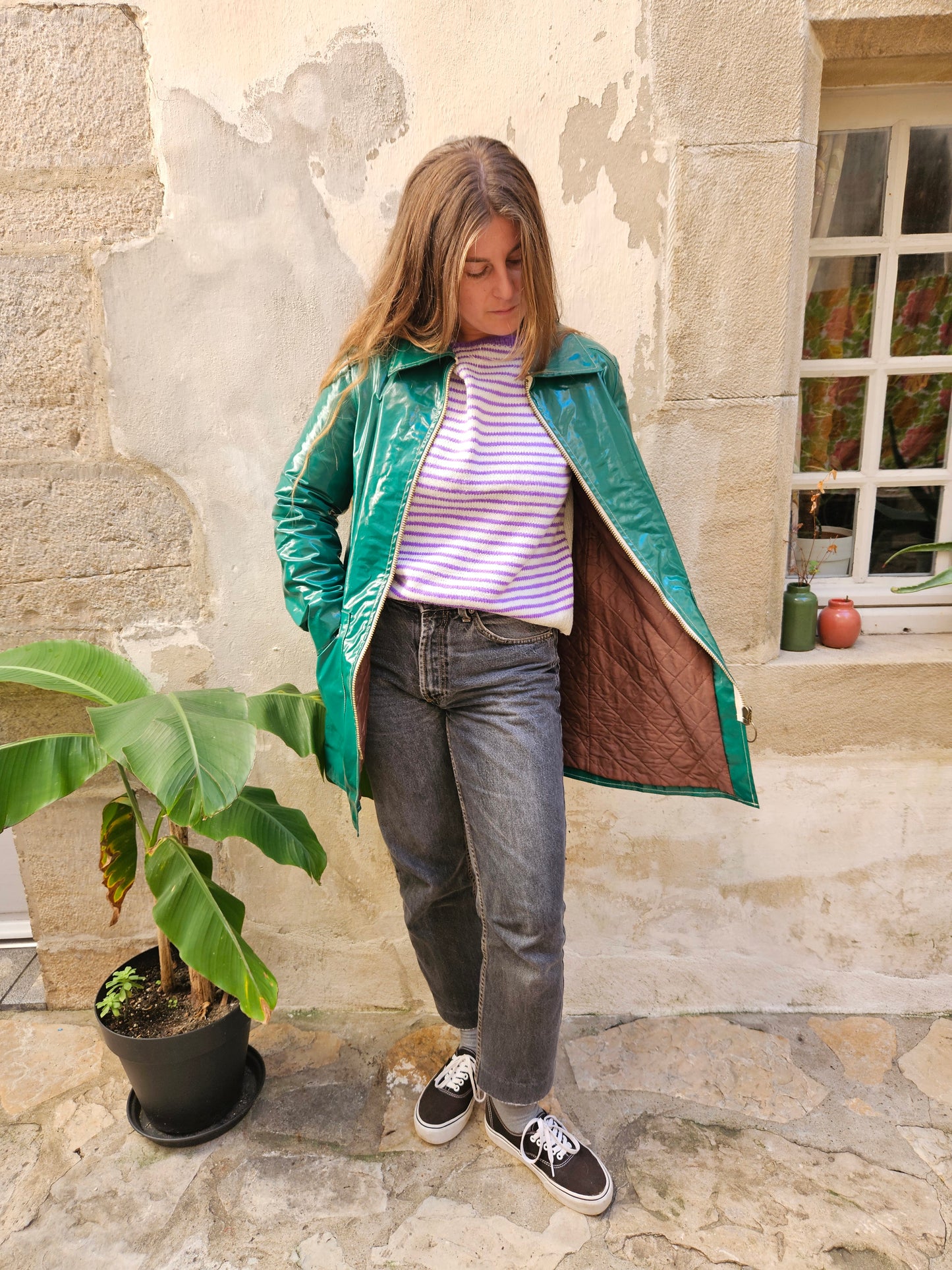 Manteau coton enduit