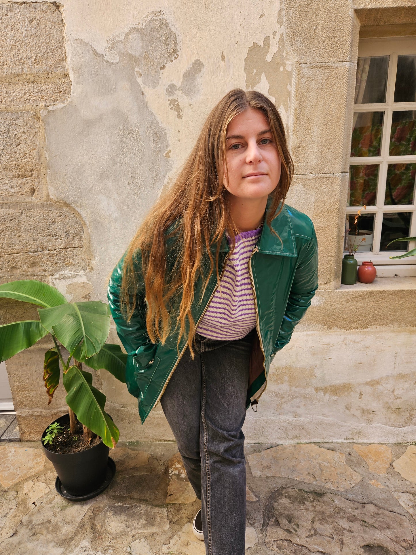 Manteau coton enduit