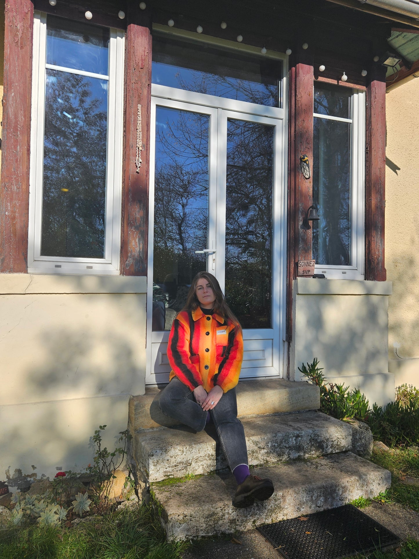 Veste couverture rayée