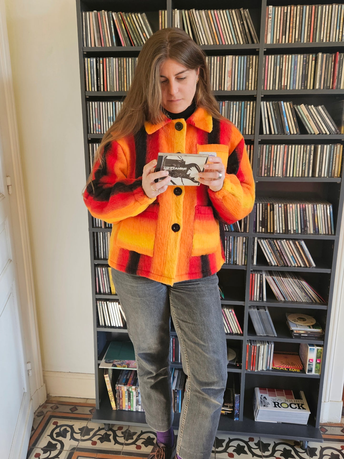 Veste couverture rayée