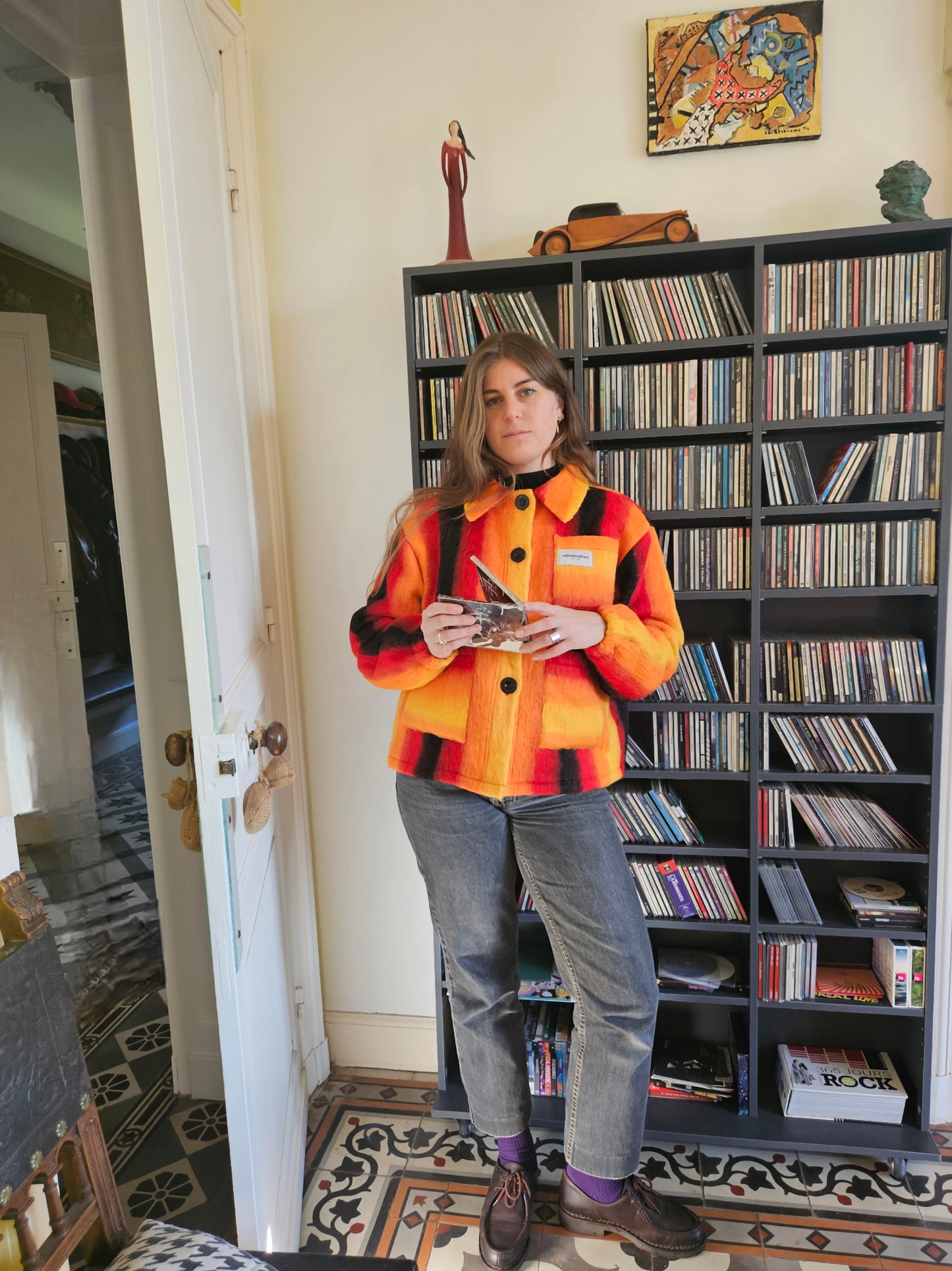 Veste couverture rayée
