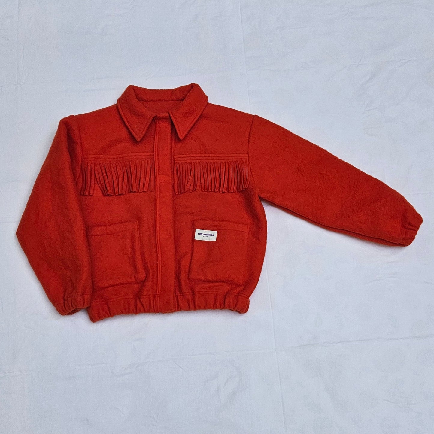 Veste couverture bomber à franges