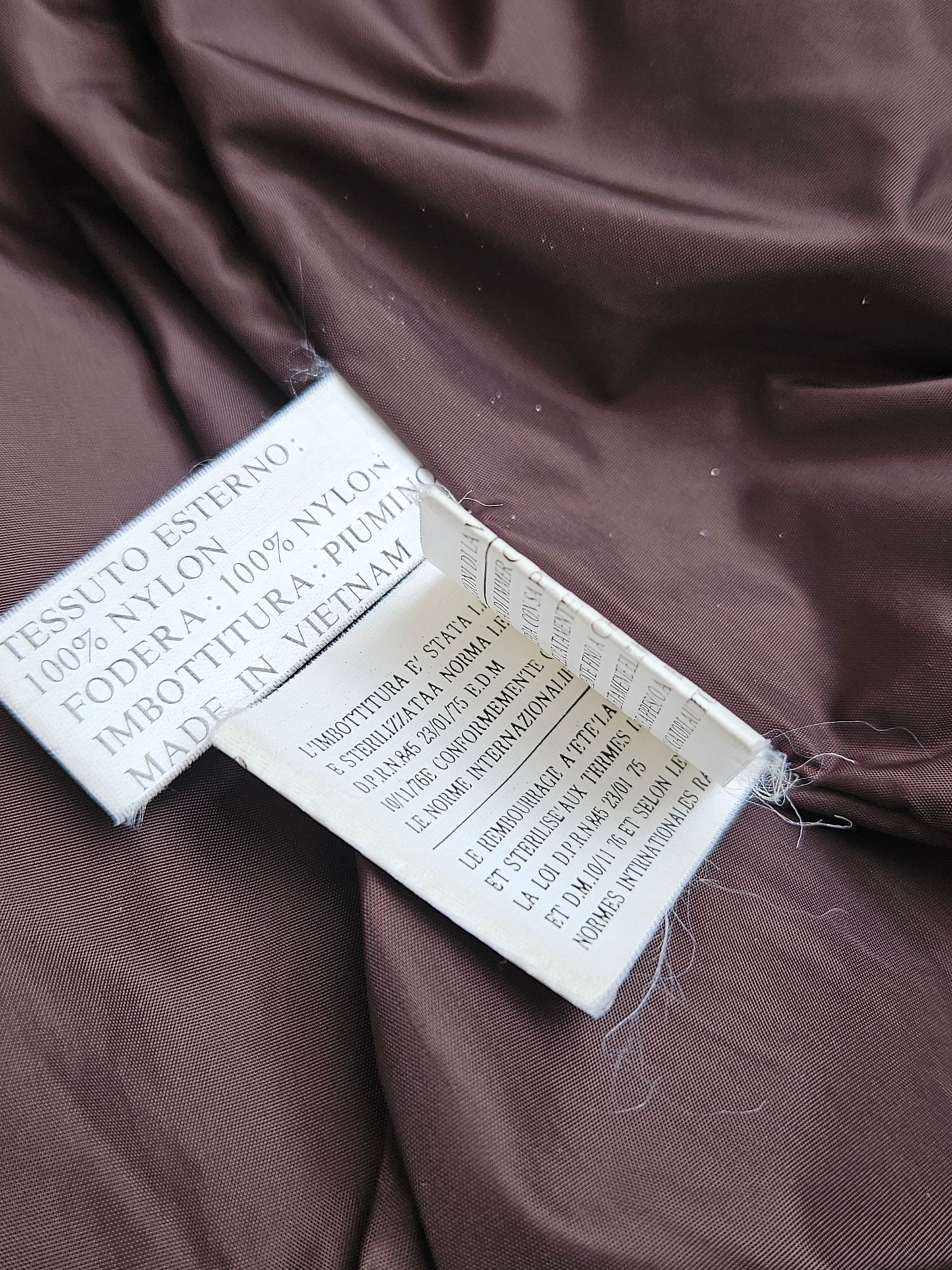 Doudoune marron rembourrage plumes