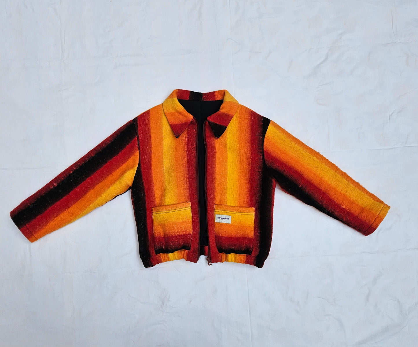 Veste couverture rayée bomber