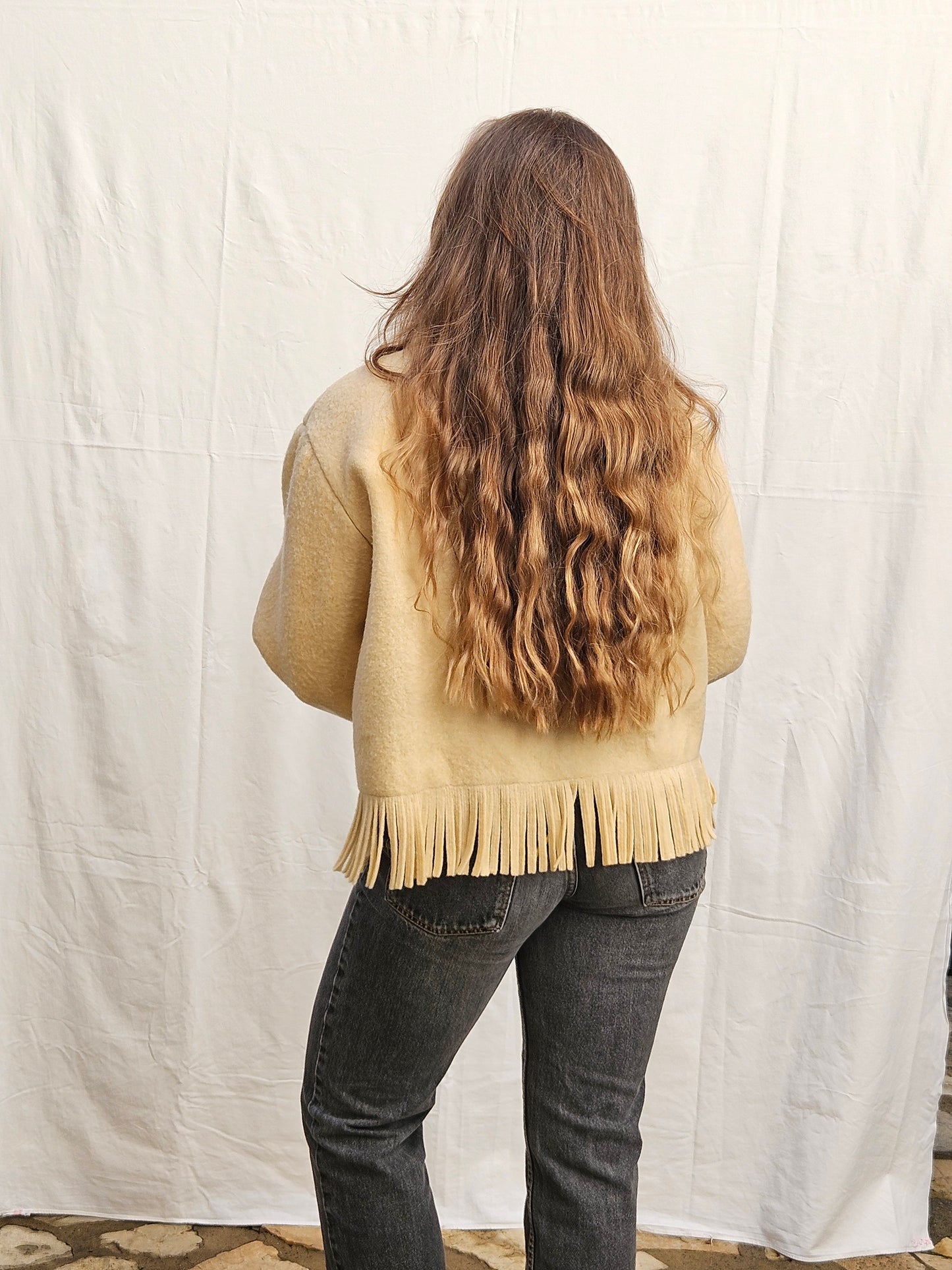 Veste couverture à franges