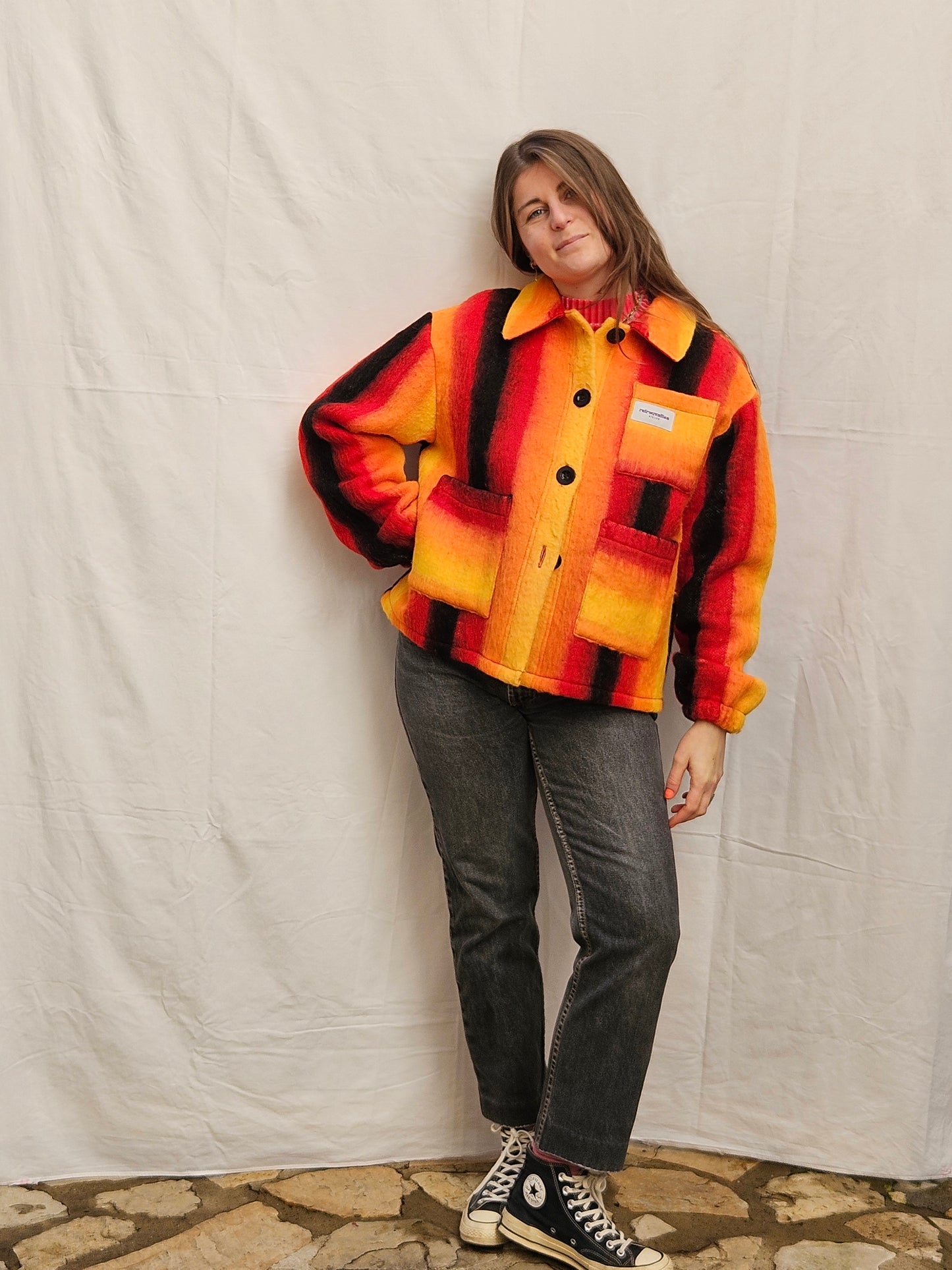 Veste couverture rayée