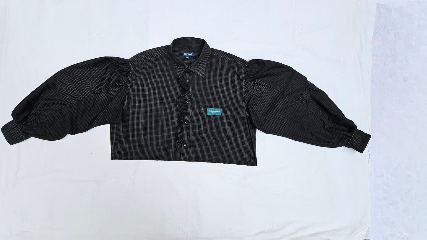 Chemise manche ballon noire