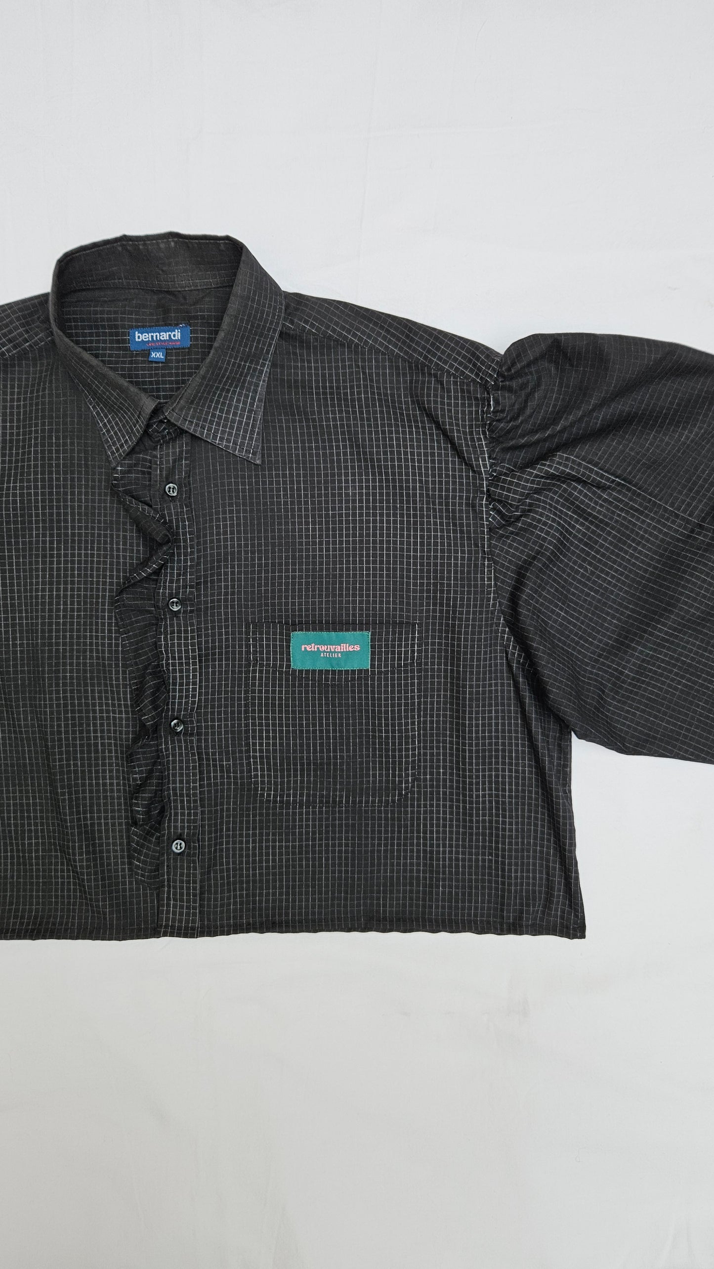Chemise manche ballon noire