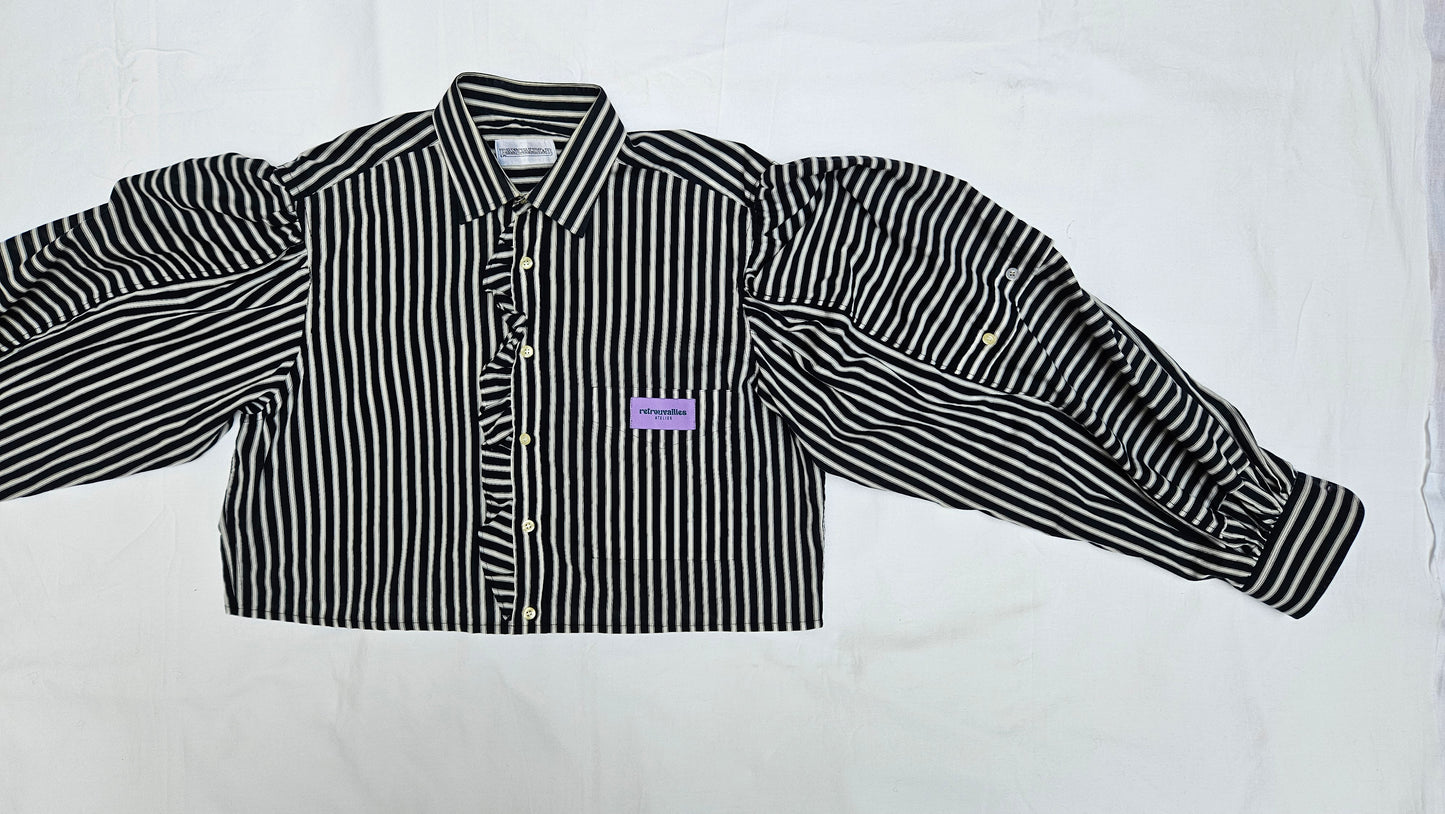Chemise manche ballon rayée