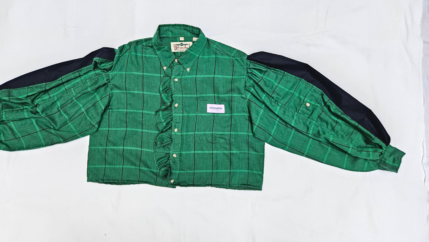 Chemise manche ballon verte