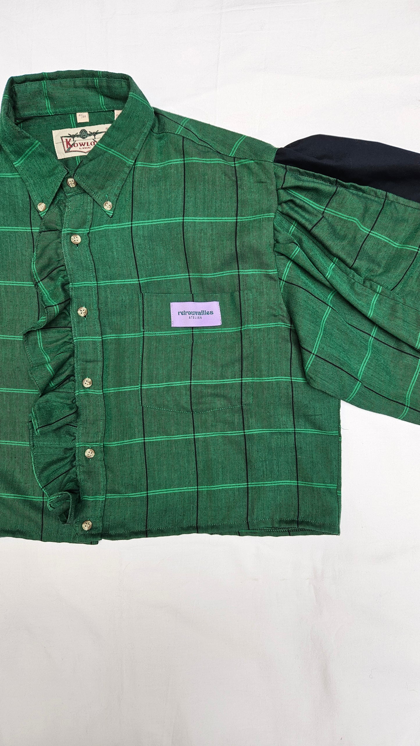 Chemise manche ballon verte