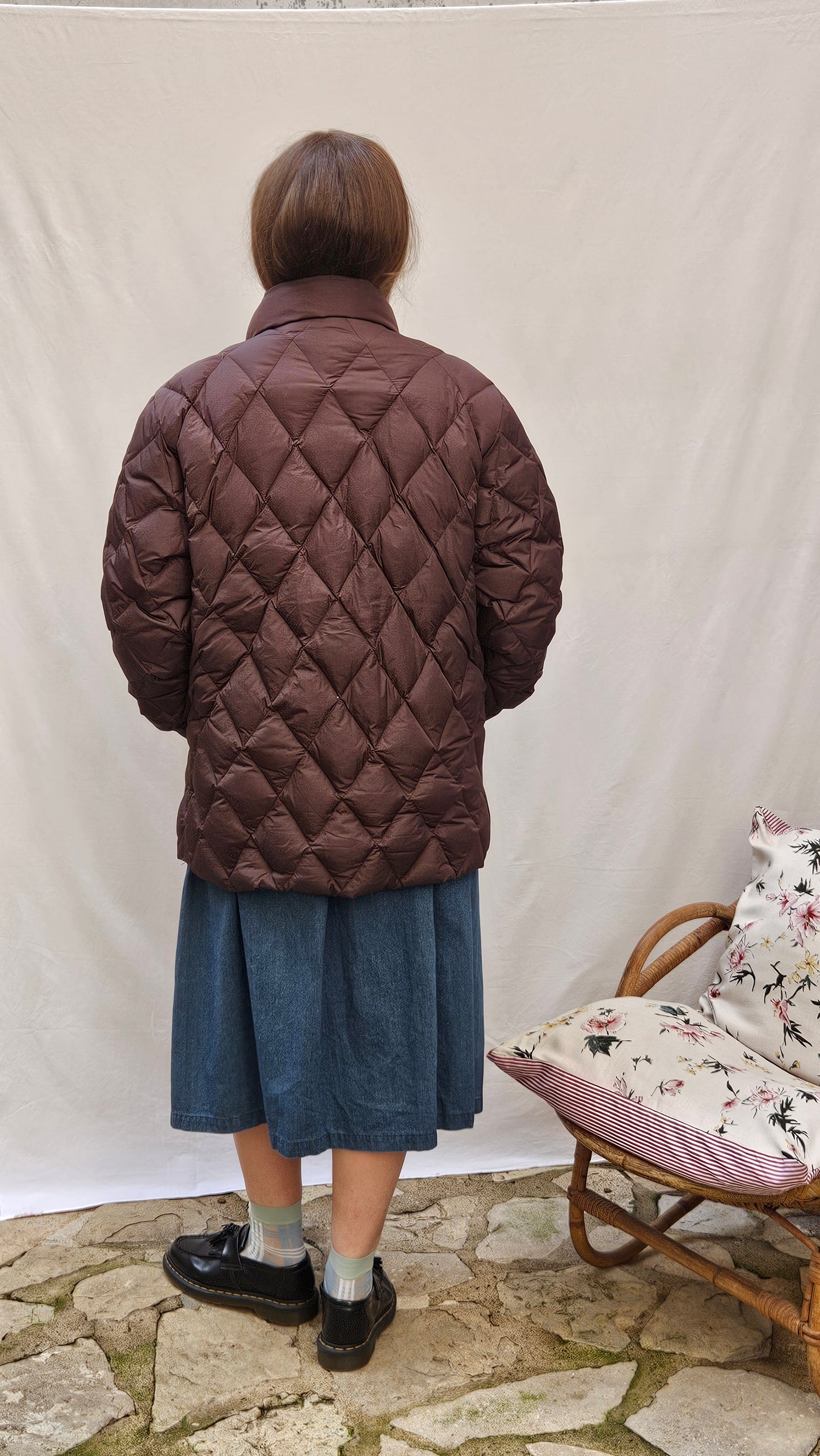 Doudoune marron rembourrage plumes