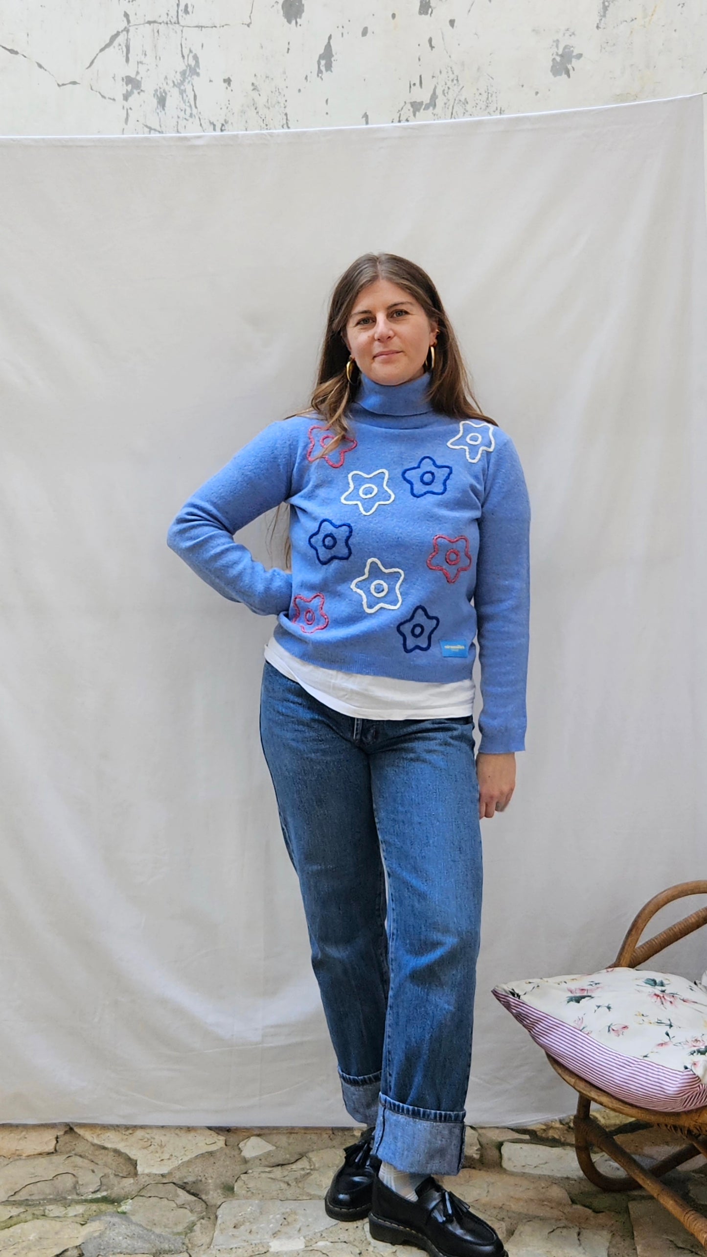 Pull brodé