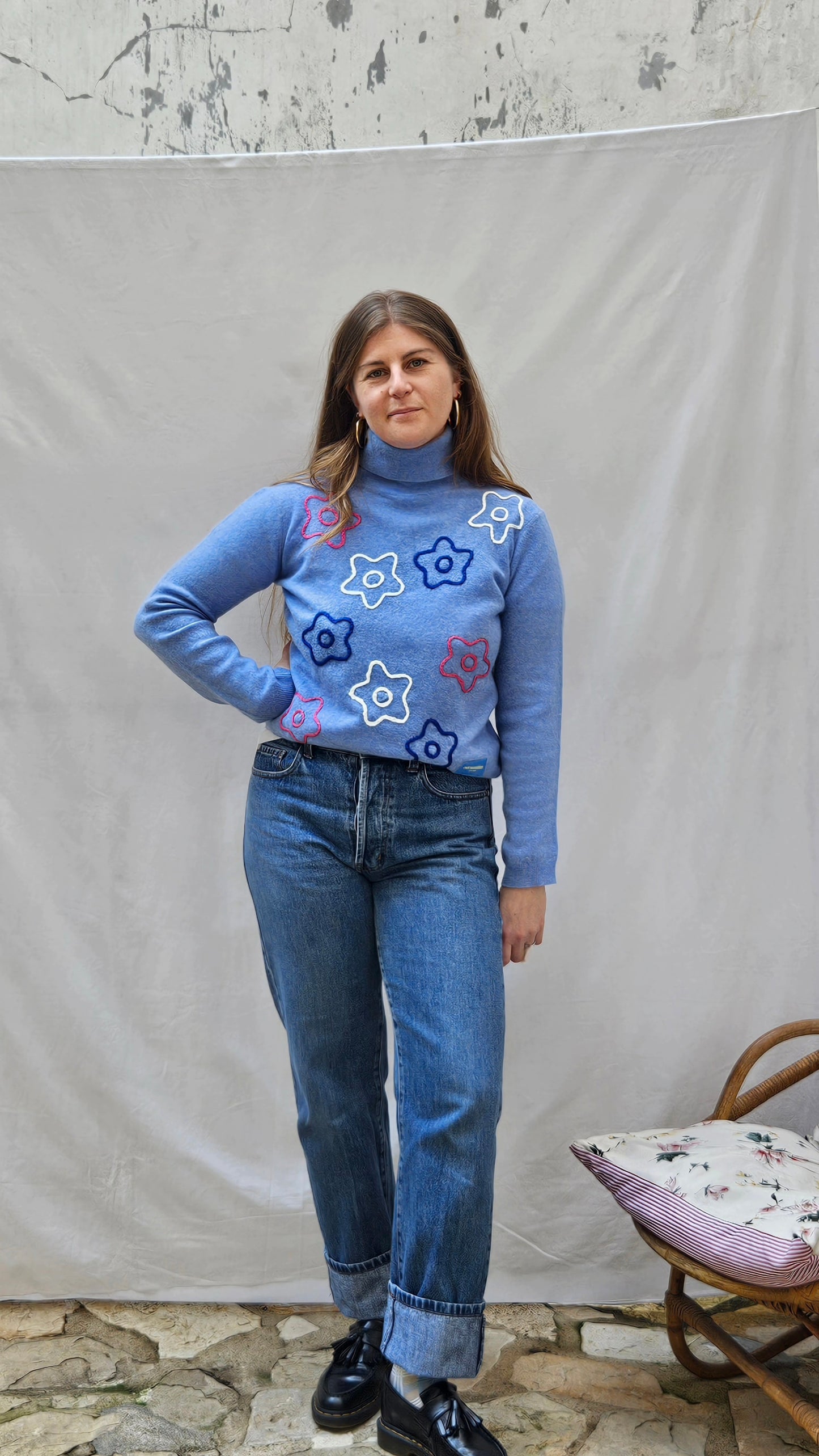Pull brodé