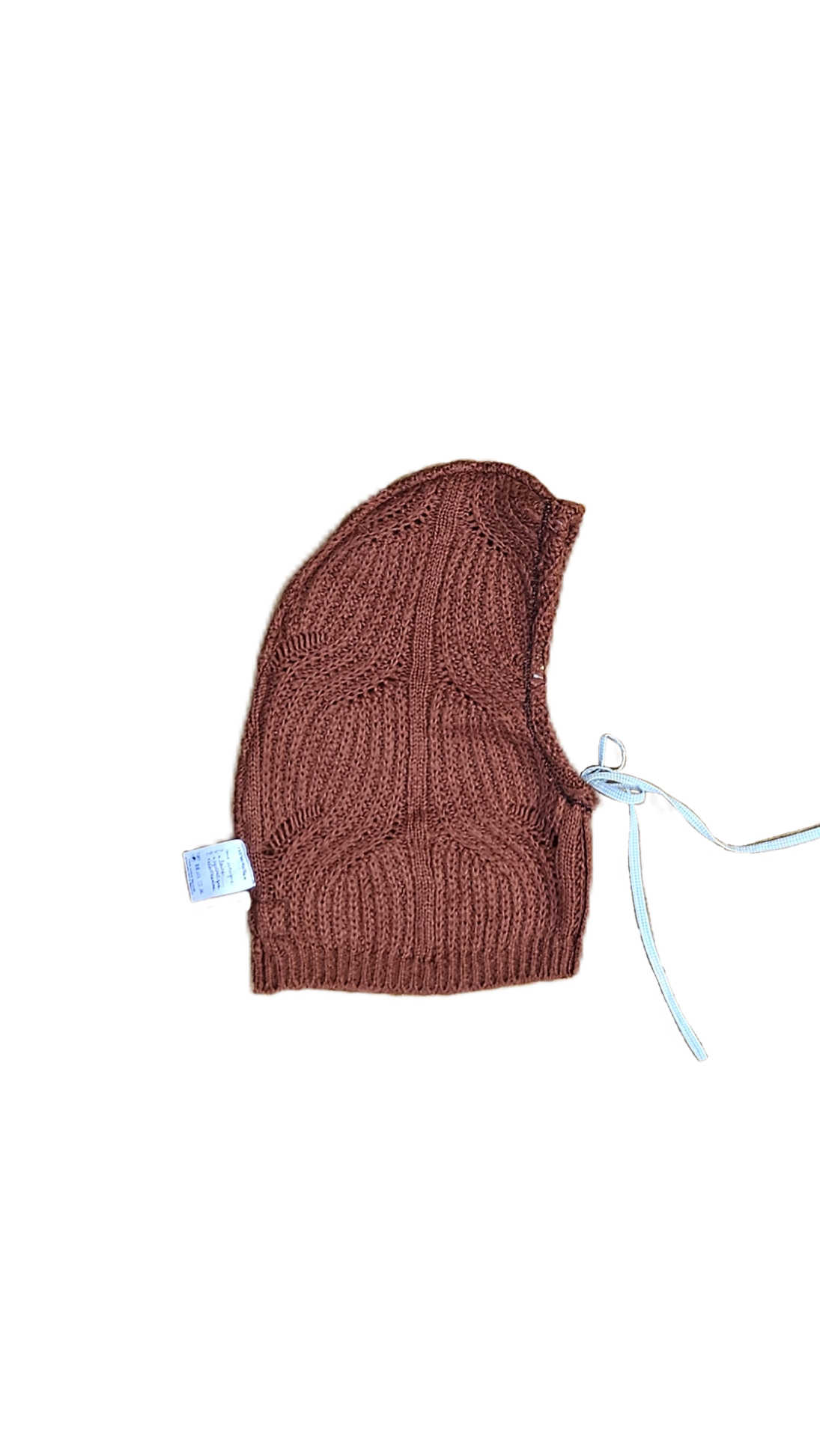 Cagoule terracotta - cordon vichy écru et vert