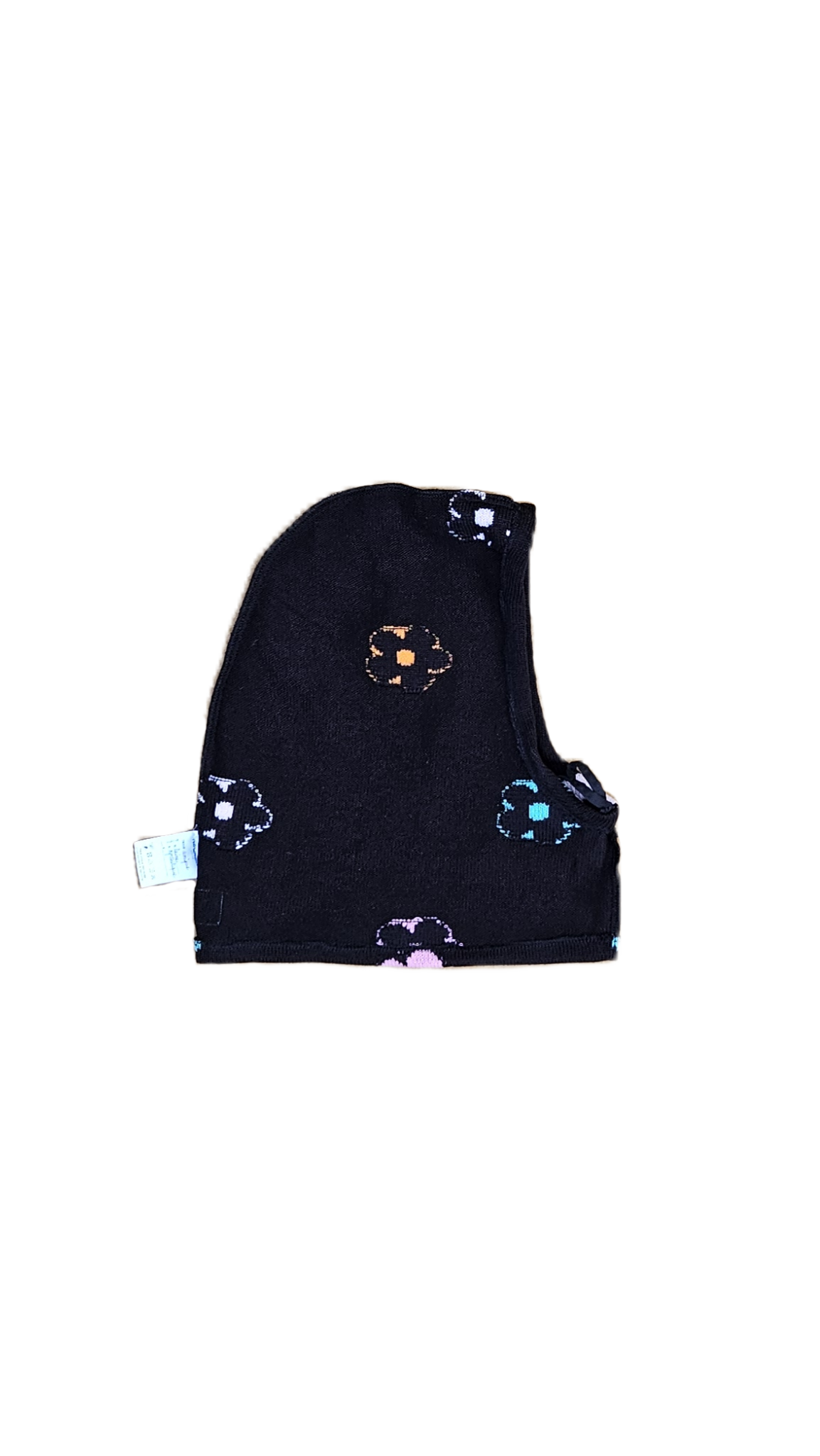 Cagoule à fleurs - cordon noir