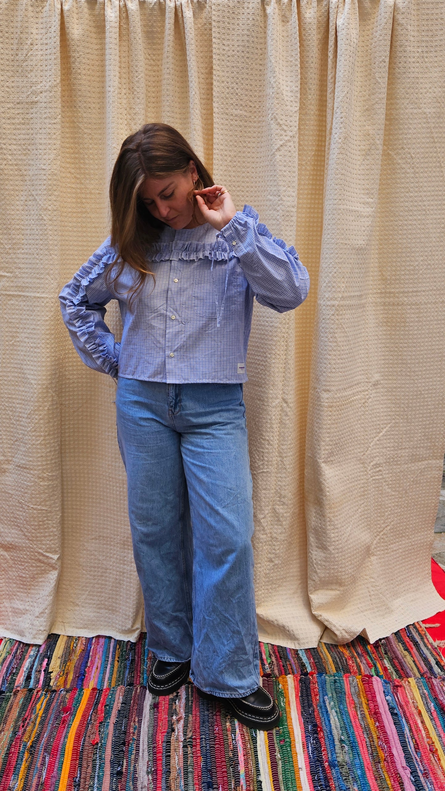 Chemise fronces froufrous