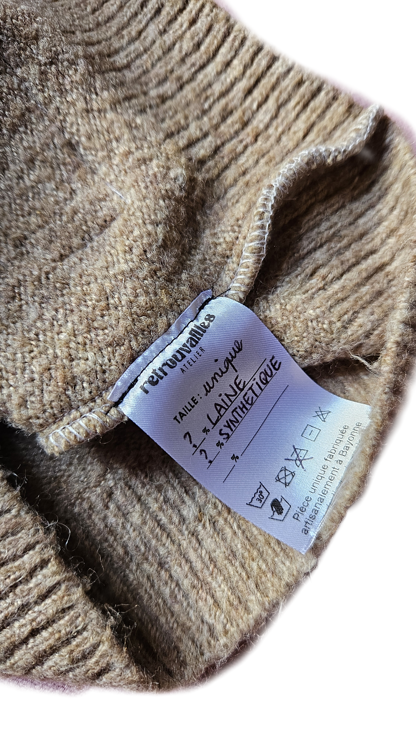 Cagoule beige - cordon vert