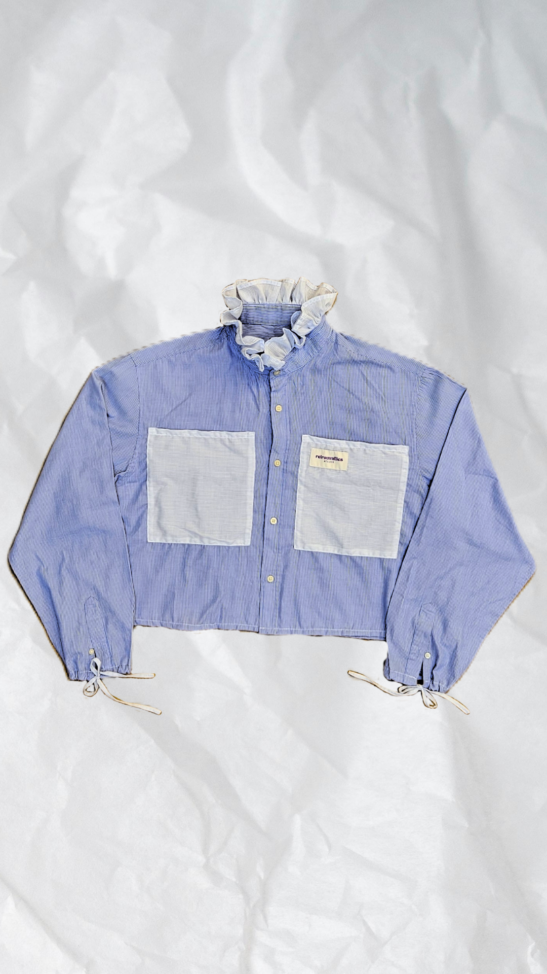 Chemise bicolore à volants