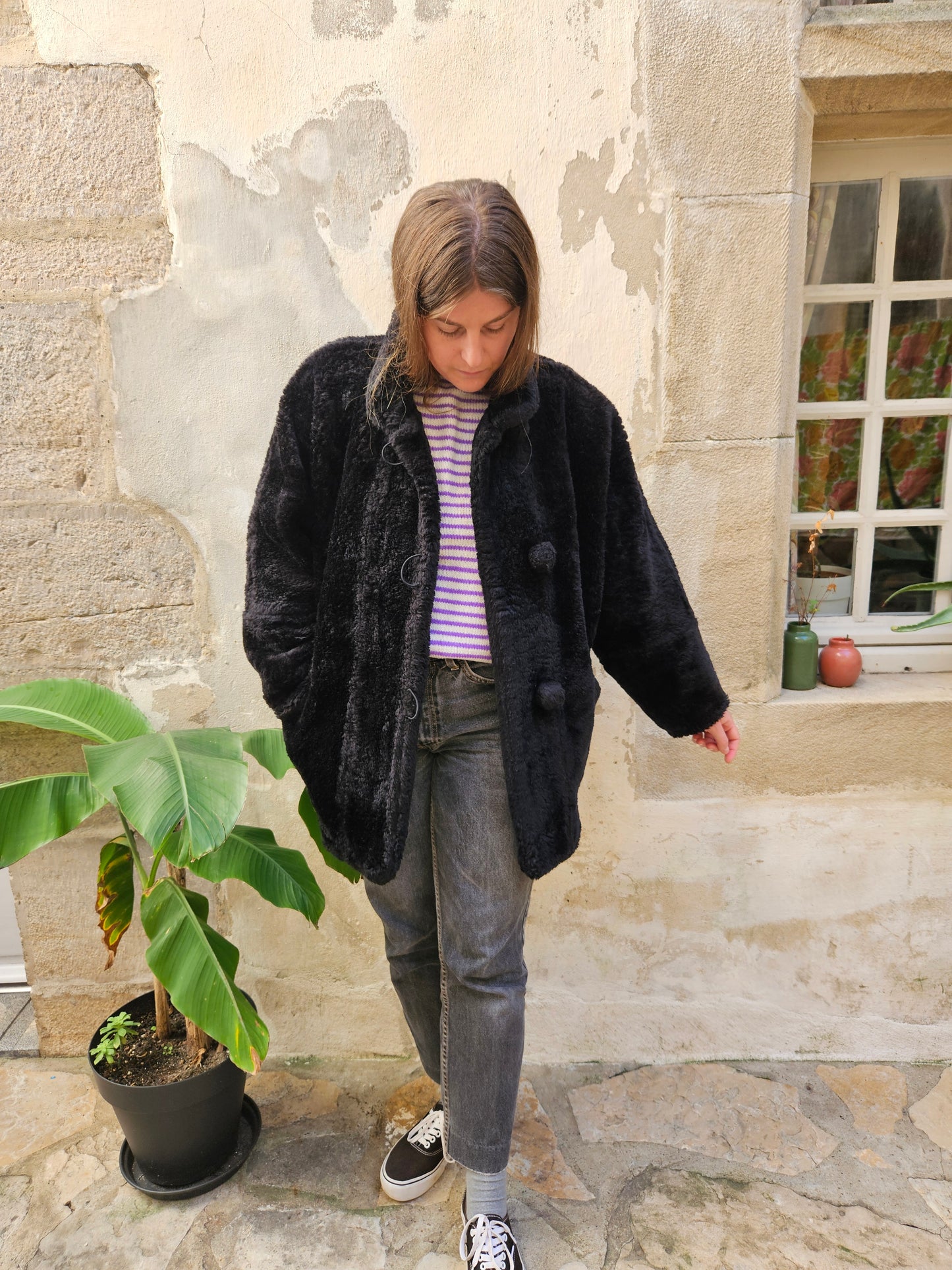 Manteau fausse fourrure