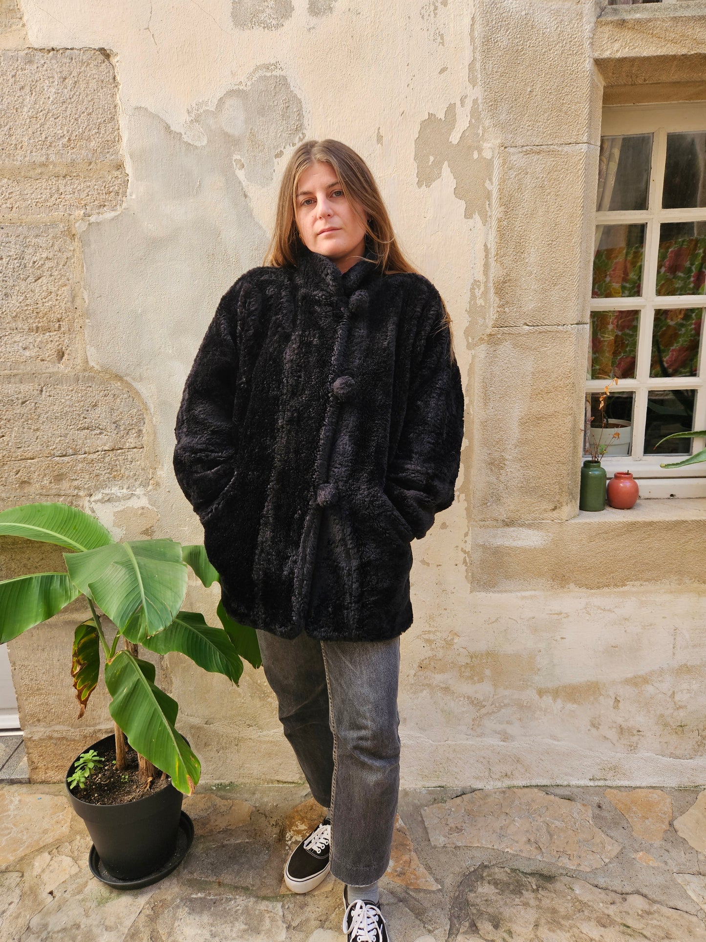 Manteau fausse fourrure