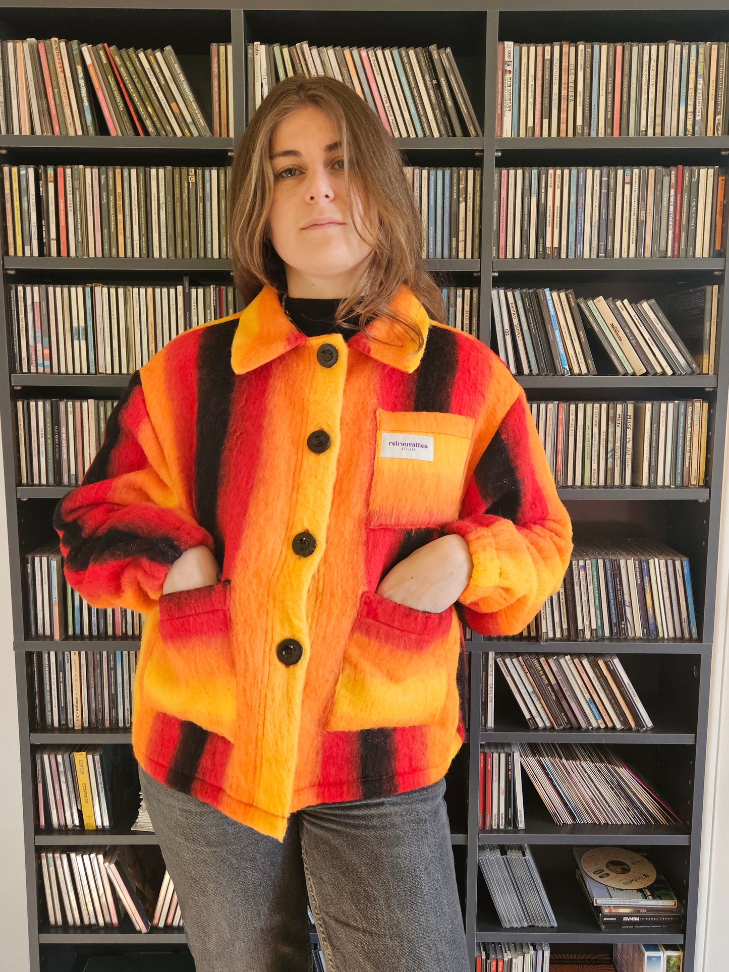 Veste couverture rayée