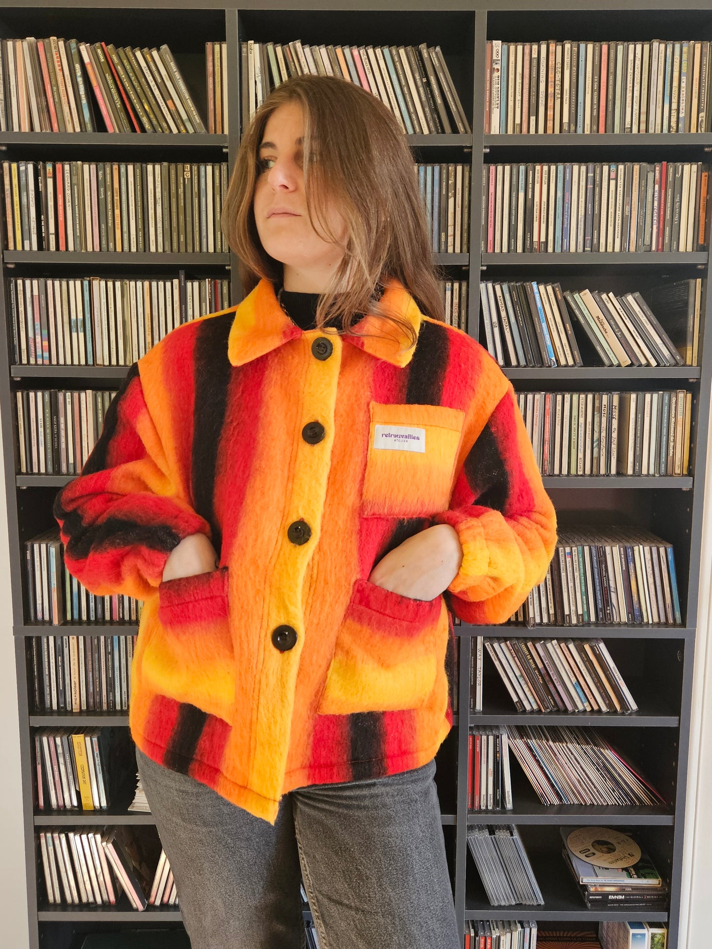 Veste couverture rayée