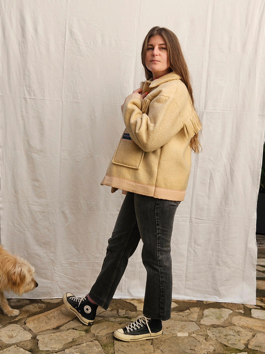 Veste couverture à franges