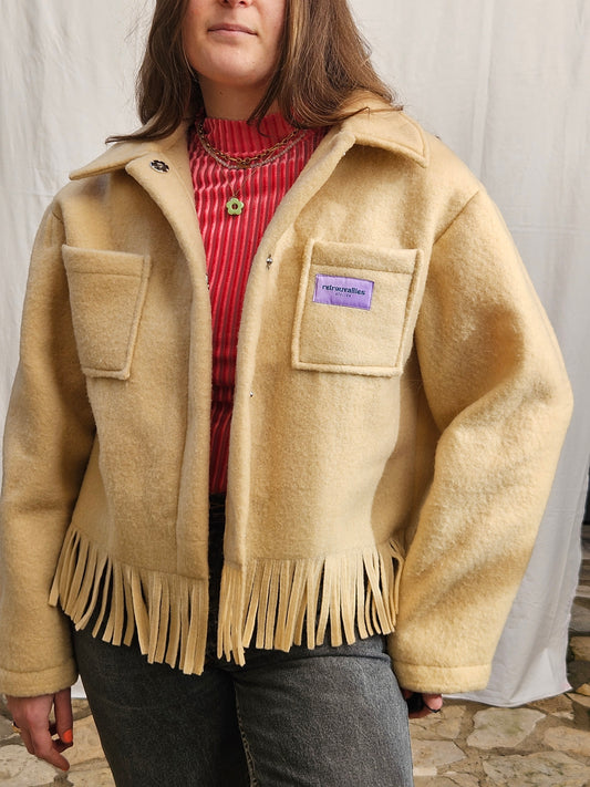Veste couverture à franges