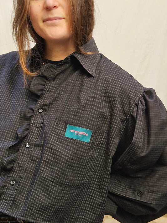 Chemise manche ballon noire
