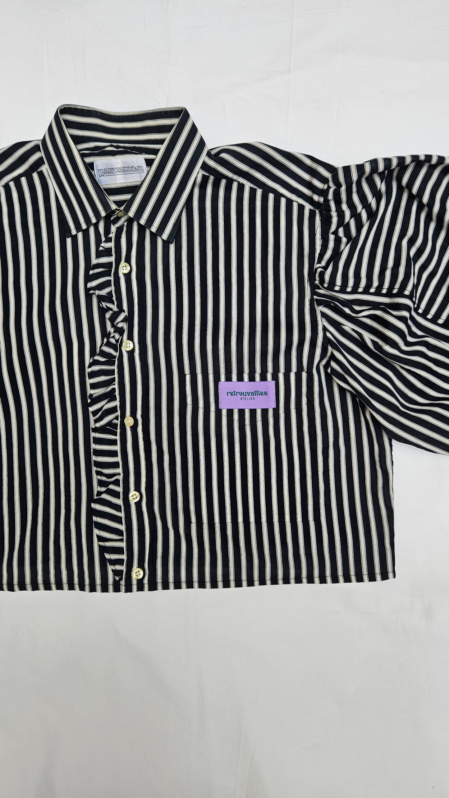 Chemise manche ballon rayée