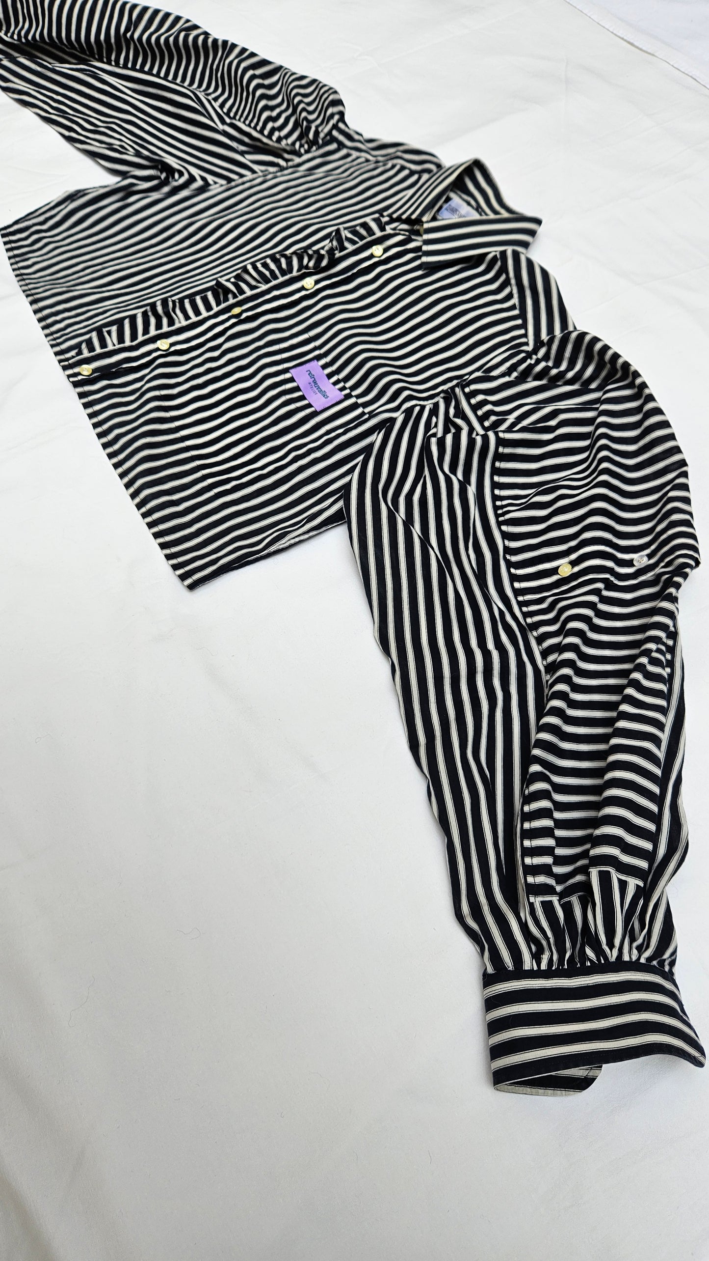 Chemise manche ballon rayée