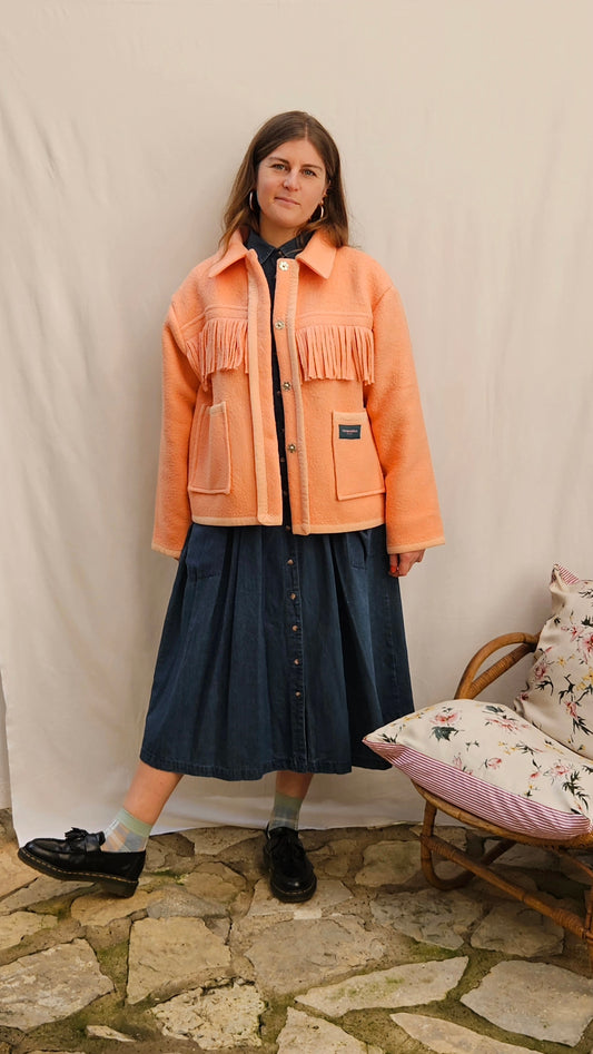 Veste couverture à franges