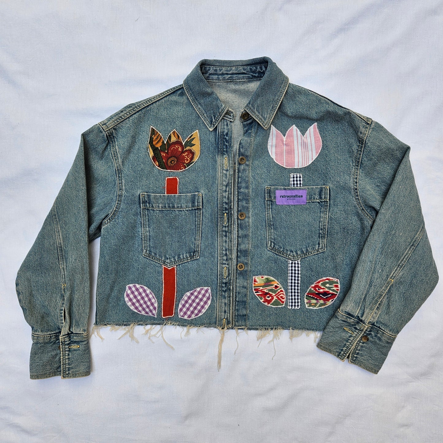 Veste en jean brodée