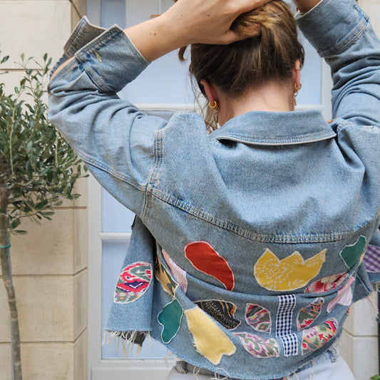 Veste en jean brodée