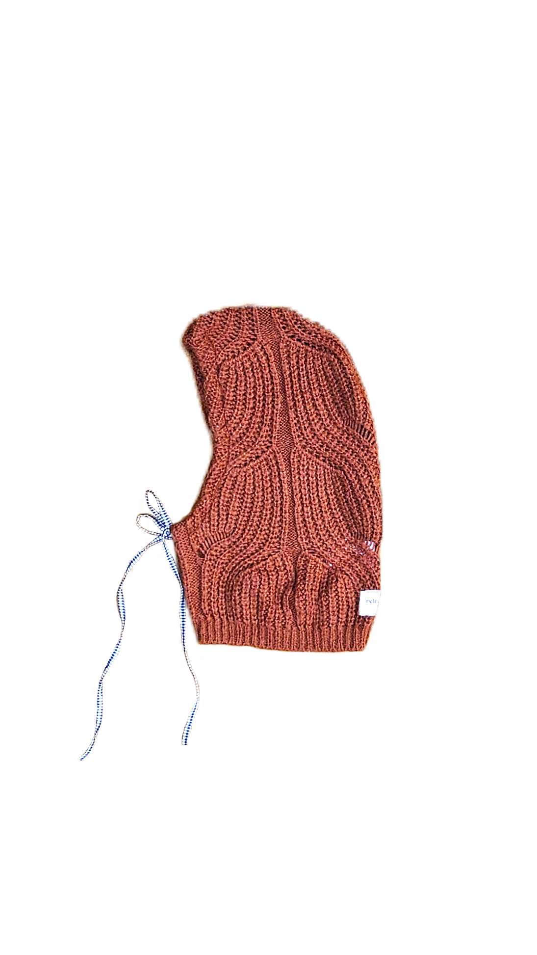 Cagoule terracotta - cordon vichy noir et blanc