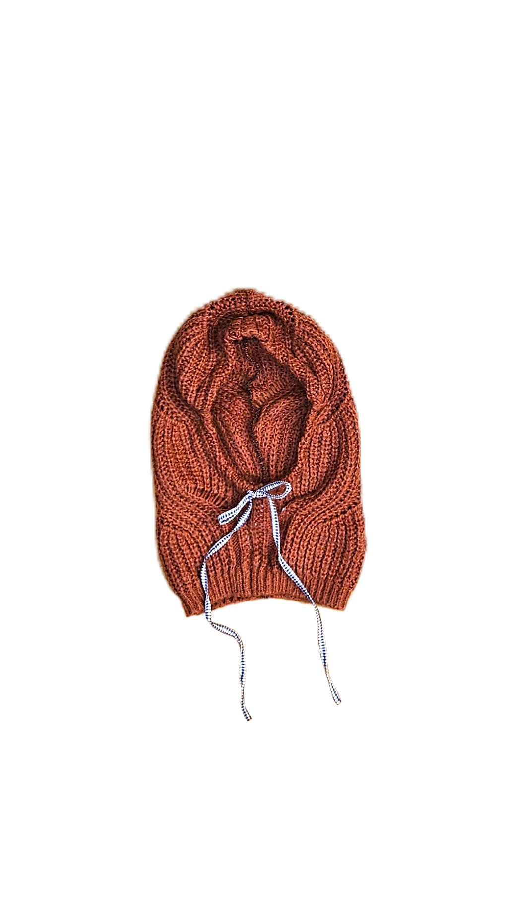 Cagoule terracotta - cordon vichy noir et blanc