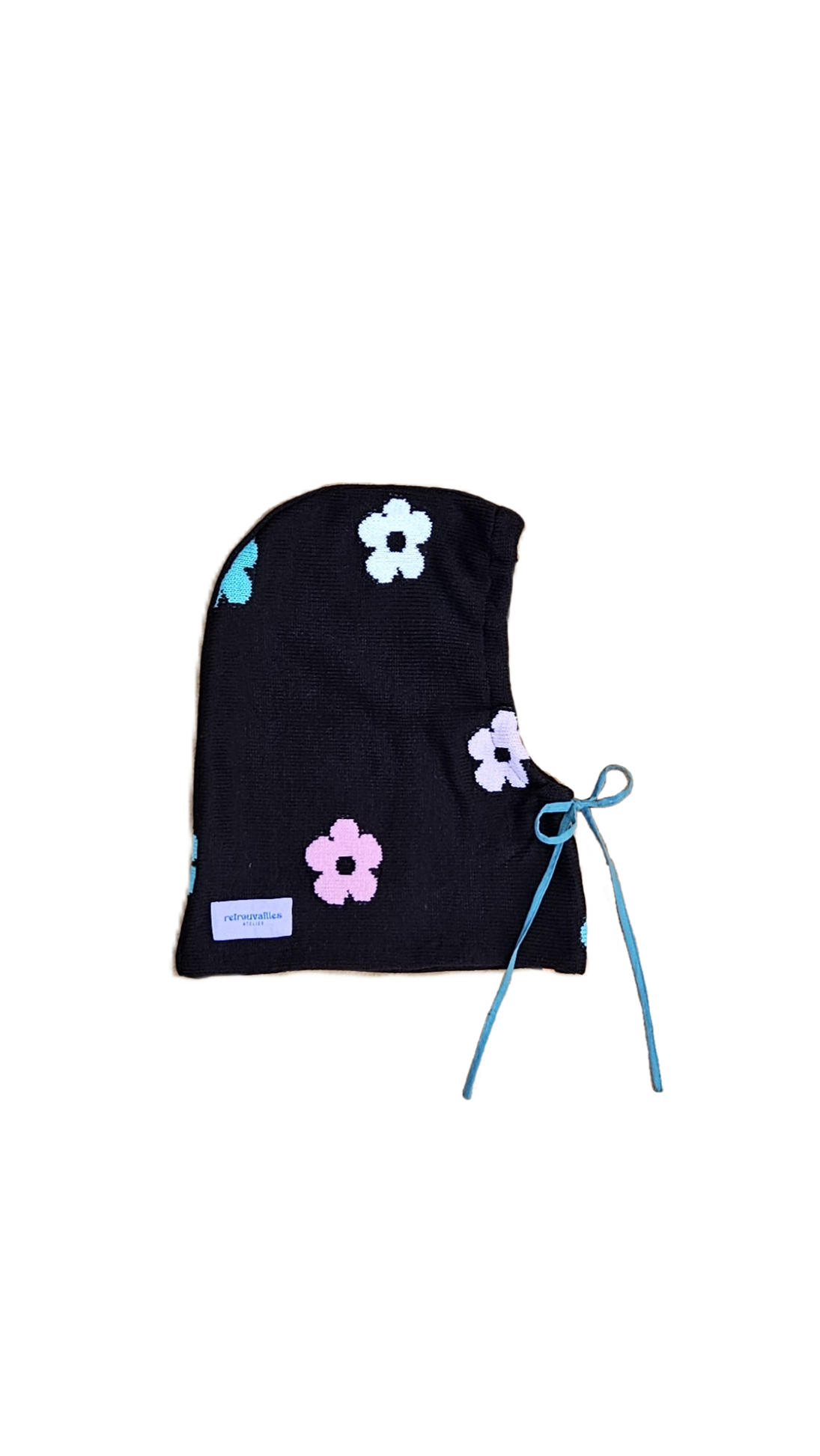 Cagoule à fleurs - cordon vert