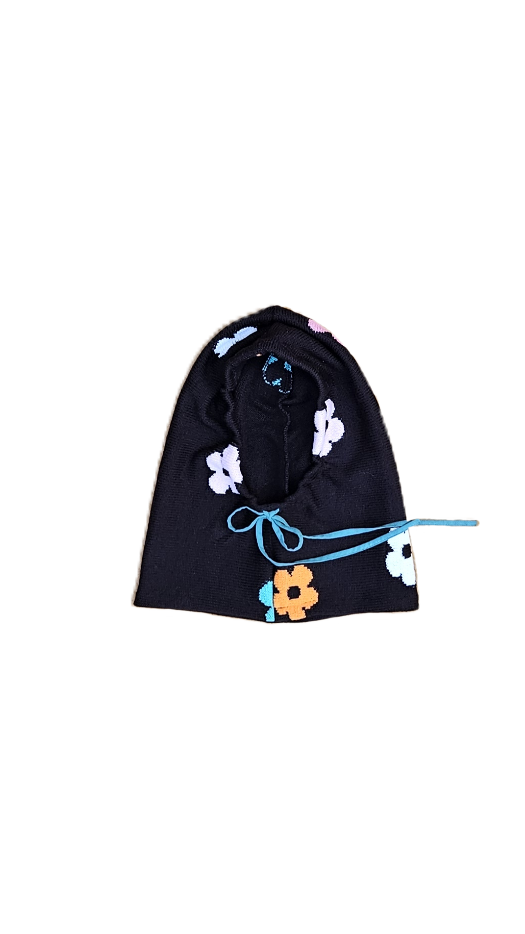 Cagoule à fleurs - cordon vert