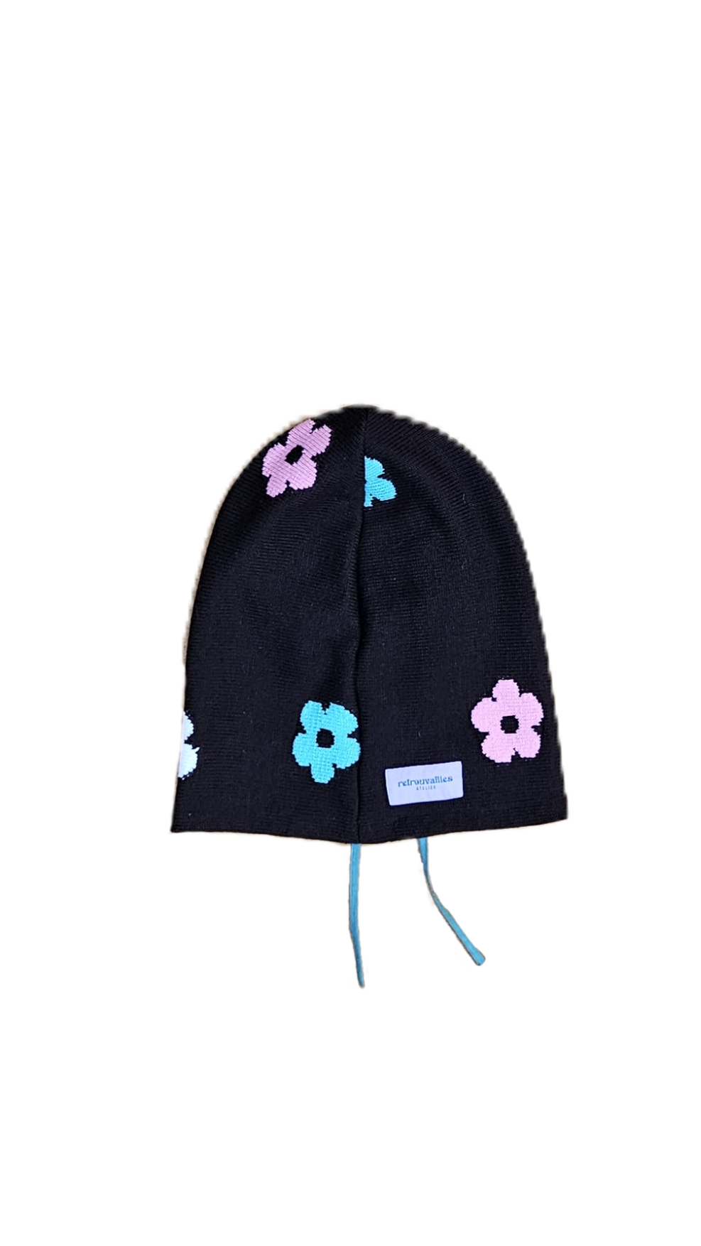 Cagoule à fleurs - cordon vert