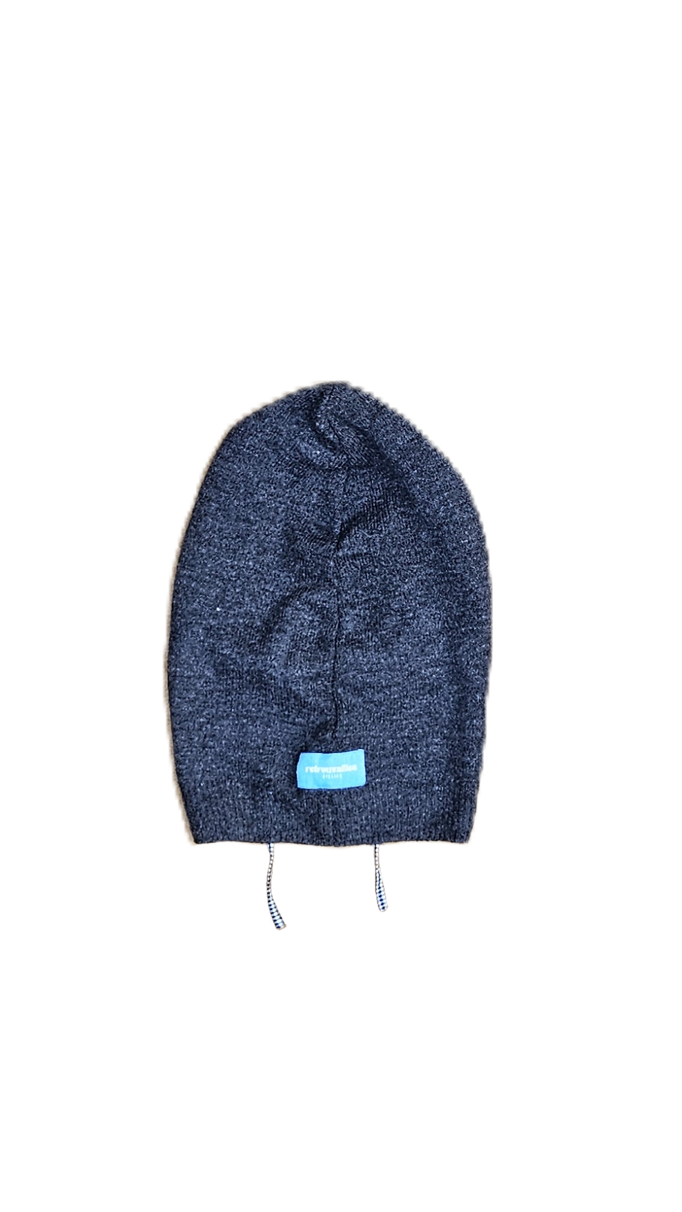 Cagoule gris foncé - cordon vichy noir et blanc