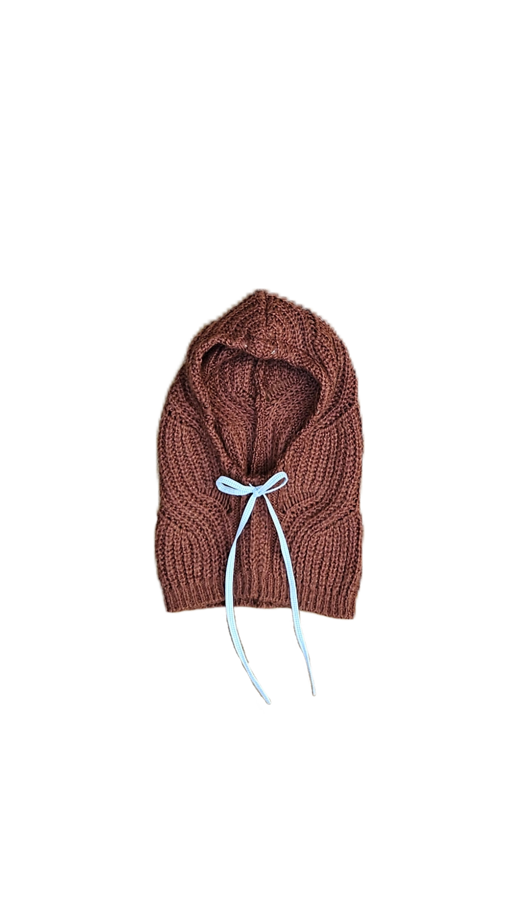 Cagoule terracotta - cordon vichy écru et vert