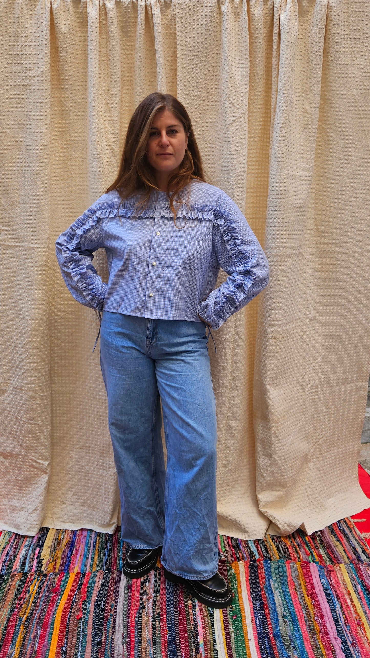 Chemise fronces froufrous