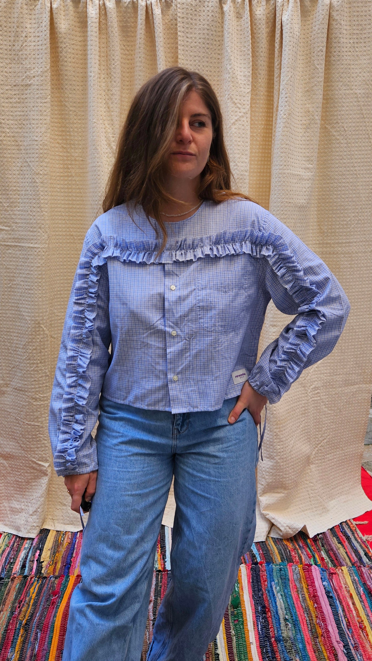 Chemise fronces froufrous