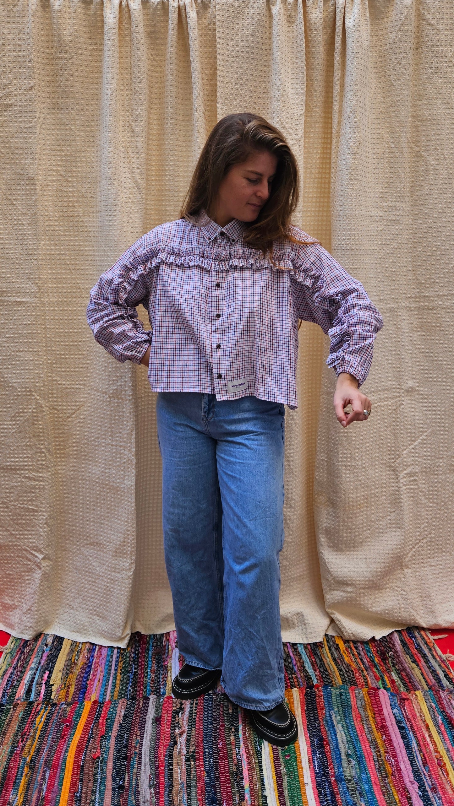 Chemise fronces froufrous