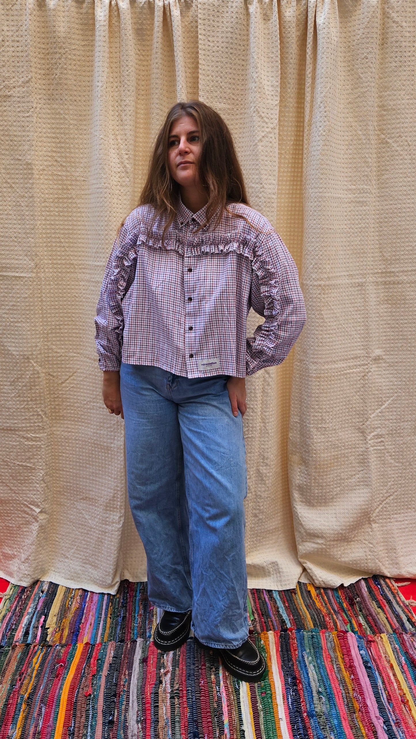 Chemise fronces froufrous