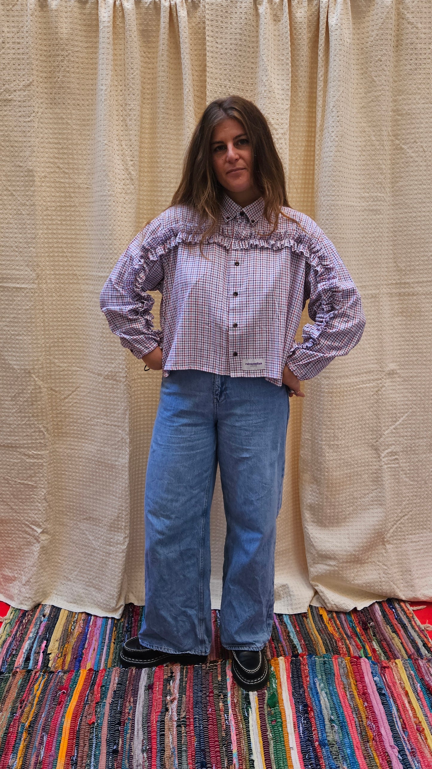 Chemise fronces froufrous